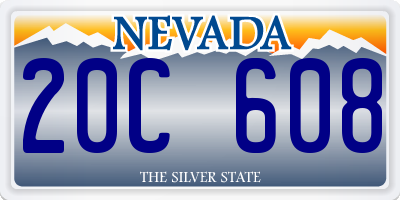 NV license plate 20C608