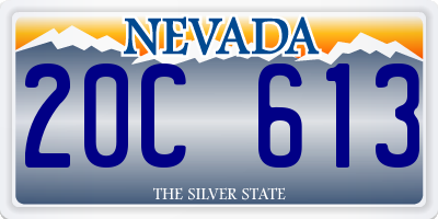 NV license plate 20C613