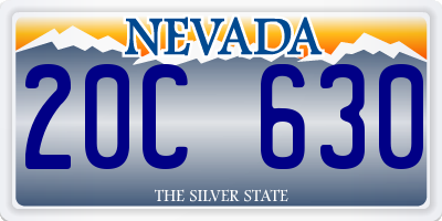 NV license plate 20C630