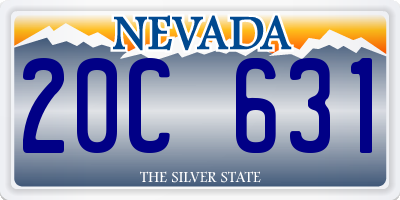 NV license plate 20C631