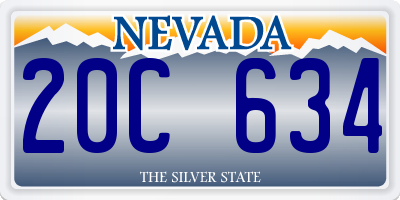 NV license plate 20C634