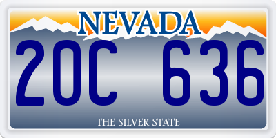NV license plate 20C636