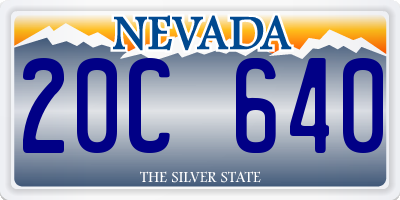 NV license plate 20C640