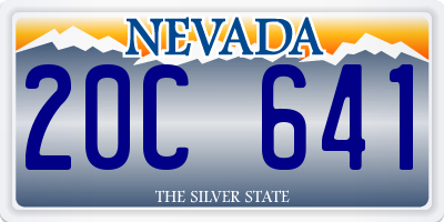 NV license plate 20C641