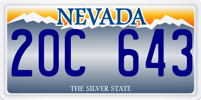 NV license plate 20C643