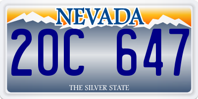 NV license plate 20C647