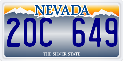 NV license plate 20C649