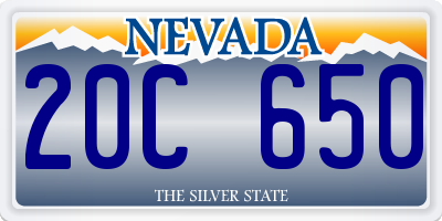 NV license plate 20C650