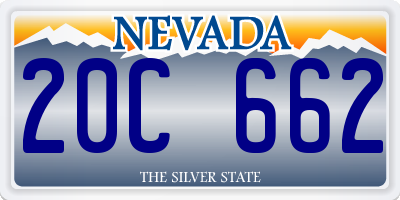 NV license plate 20C662