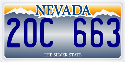 NV license plate 20C663