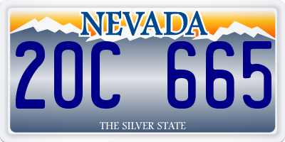 NV license plate 20C665