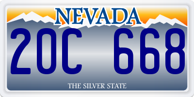 NV license plate 20C668