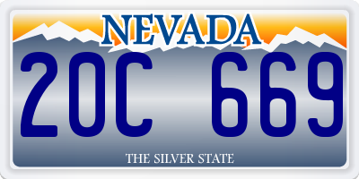 NV license plate 20C669
