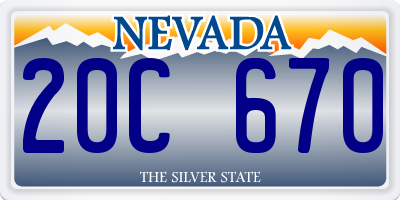 NV license plate 20C670