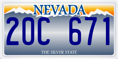 NV license plate 20C671