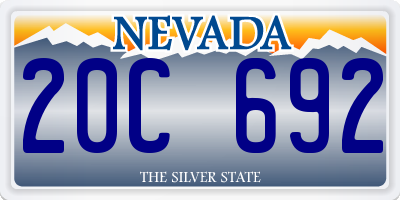 NV license plate 20C692