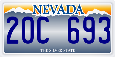 NV license plate 20C693