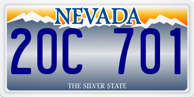 NV license plate 20C701