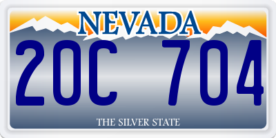 NV license plate 20C704