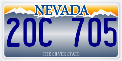 NV license plate 20C705