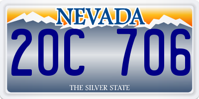 NV license plate 20C706