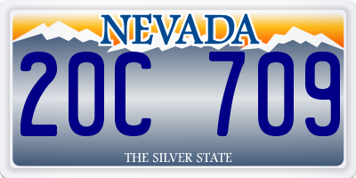 NV license plate 20C709