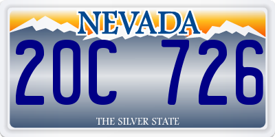 NV license plate 20C726