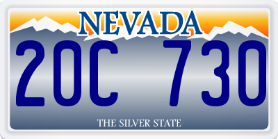 NV license plate 20C730