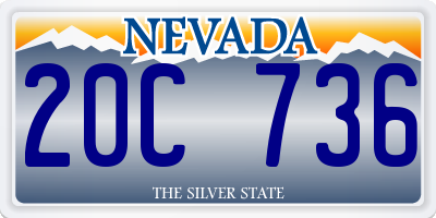 NV license plate 20C736