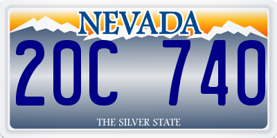 NV license plate 20C740