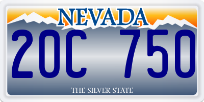 NV license plate 20C750