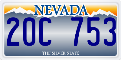 NV license plate 20C753
