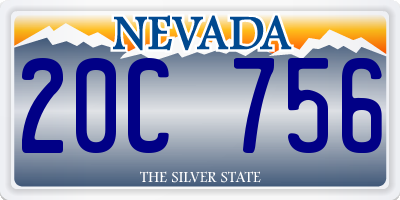 NV license plate 20C756