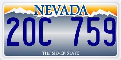 NV license plate 20C759