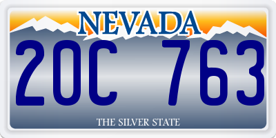 NV license plate 20C763