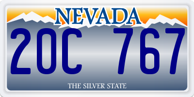 NV license plate 20C767