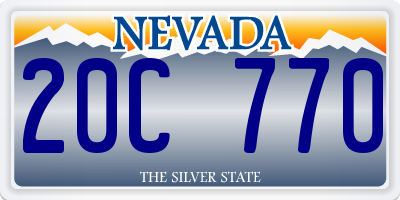 NV license plate 20C770