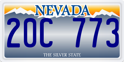 NV license plate 20C773