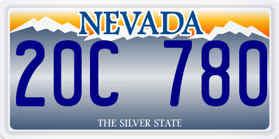 NV license plate 20C780