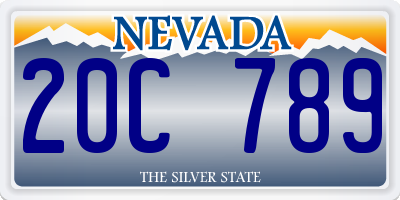 NV license plate 20C789