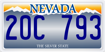 NV license plate 20C793