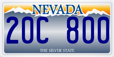 NV license plate 20C800