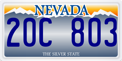 NV license plate 20C803