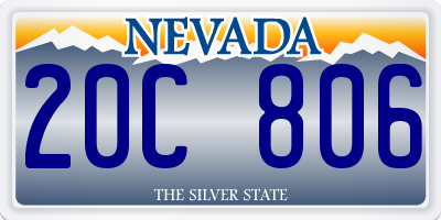 NV license plate 20C806