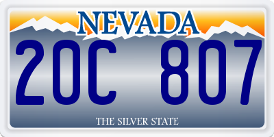 NV license plate 20C807