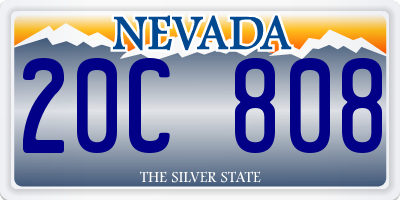 NV license plate 20C808