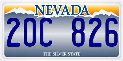 NV license plate 20C826