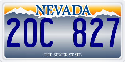 NV license plate 20C827