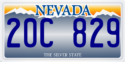 NV license plate 20C829