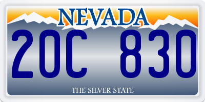 NV license plate 20C830